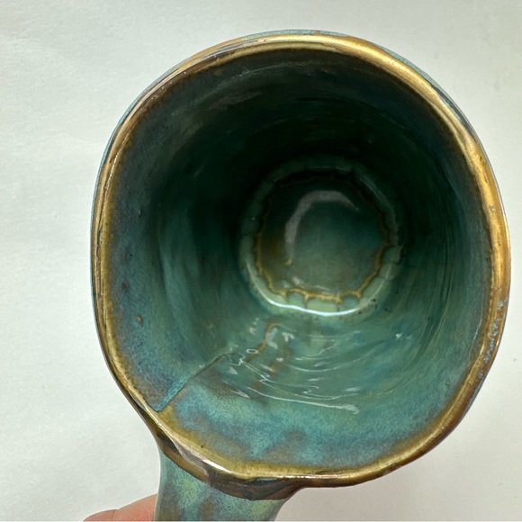 Dream Hand Made Green Glaze Golden Accents Ceramic Mug - Picture 6 of 6